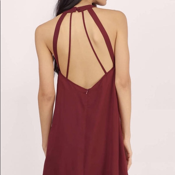 Tobi maroon halter shift dress - open back - Picture 2 of 8